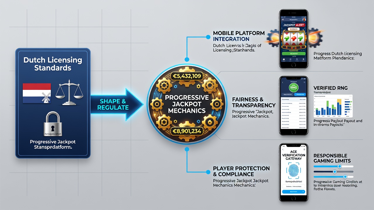 Diagram van jackpot accumulatie op mobiele apparaten met licentiecontroles